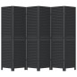 vidaXL Biombo separador de 6 paneles madera maciza Paulownia negro vidaXL Biombo separador de 6 paneles madera maciza Paulownia negro