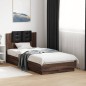 vidaXL Cama con cabecero madera de ingeniería marrón roble 90x190 cm vidaXL Cama con cabecero madera de ingeniería marrón roble 90x190 cm
