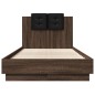vidaXL Cama con cabecero madera de ingeniería marrón roble 90x190 cm vidaXL Cama con cabecero madera de ingeniería marrón roble 90x190 cm