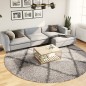 vidaXL Alfombra de pelo largo moderna beige y antracita Ø 280 cm