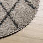 vidaXL Alfombra de pelo largo moderna beige y antracita Ø 280 cm