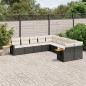 vidaXL Set de sofás de jardín 10 pzas cojines ratán sintético negro vidaXL Set de sofás de jardín 10 pzas cojines ratán sintético negro
