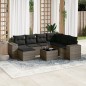 vidaXL Set de sofás de jardín 8 pzas y cojines ratán sintético gris vidaXL Set de sofás de jardín 8 pzas y cojines ratán sintético gris