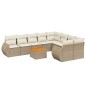 vidaXL Juego de sofás jardín con cojines beige 10 pzas ratán sintético vidaXL Juego de sofás jardín con cojines beige 10 pzas ratán sintético