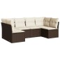 vidaXL Set sofás de jardín 6 piezas y cojines ratán sintético marrón vidaXL Set sofás de jardín 6 piezas y cojines ratán sintético marrón