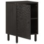 vidaXL Mueble de baño de madera maciza de mango negro 38x33x58 cm