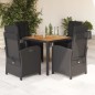 vidaXL Set de muebles jardín 5 pzas con cojines ratán sintético negro vidaXL Set de muebles jardín 5 pzas con cojines ratán sintético negro