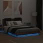 vidaXL Estructura cama con cabecero luces LED marrón roble 120x190 cm vidaXL Estructura cama con cabecero luces LED marrón roble 120x190 cm