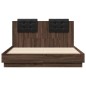 vidaXL Estructura cama con cabecero luces LED marrón roble 120x190 cm vidaXL Estructura cama con cabecero luces LED marrón roble 120x190 cm