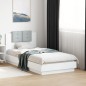 vidaXL Estructura de cama con cabecero y luces LED blanco 75x190 cm vidaXL Estructura de cama con cabecero y luces LED blanco 75x190 cm