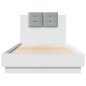 vidaXL Estructura de cama con cabecero y luces LED blanco 75x190 cm vidaXL Estructura de cama con cabecero y luces LED blanco 75x190 cm