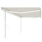 vidaXL Toldo automático con LED y sensor de viento crema 5x3 m vidaXL Toldo automático con LED y sensor de viento crema 5x3 m