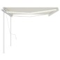 vidaXL Toldo automático con LED y sensor de viento crema 5x3 m vidaXL Toldo automático con LED y sensor de viento crema 5x3 m