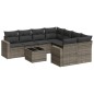 vidaXL Set de muebles de jardín 9 pzas y cojines ratán sintético gris vidaXL Set de muebles de jardín 9 pzas y cojines ratán sintético gris