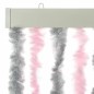 vidaXL Cortina antimoscas chenilla gris plateado y rosa 90x220 cm