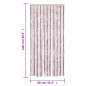 vidaXL Cortina antimoscas chenilla gris plateado y rosa 90x220 cm