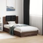 vidaXL Estructura de cama cabecero luces LED marrón roble 75x190 cm vidaXL Estructura de cama cabecero luces LED marrón roble 75x190 cm