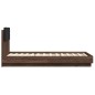 vidaXL Estructura de cama cabecero luces LED marrón roble 75x190 cm vidaXL Estructura de cama cabecero luces LED marrón roble 75x190 cm
