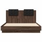 vidaXL Estructura cama con cabecero luces LED roble Sonoma 135x190 cm vidaXL Estructura cama con cabecero luces LED roble Sonoma 135x190 cm