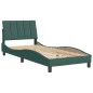 vidaXL Estructura cama con cabecero terciopelo verde oscuro 90x190 cm