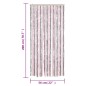 vidaXL Cortina antimoscas chenilla gris plateado y rosa 56x200 cm vidaXL Cortina antimoscas chenilla gris plateado y rosa 56x200 cm
