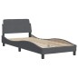 vidaXL Estructura de cama con cabecero terciopelo gris oscuro 90x190cm
