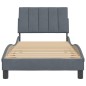 vidaXL Estructura de cama con cabecero terciopelo gris oscuro 90x190cm
