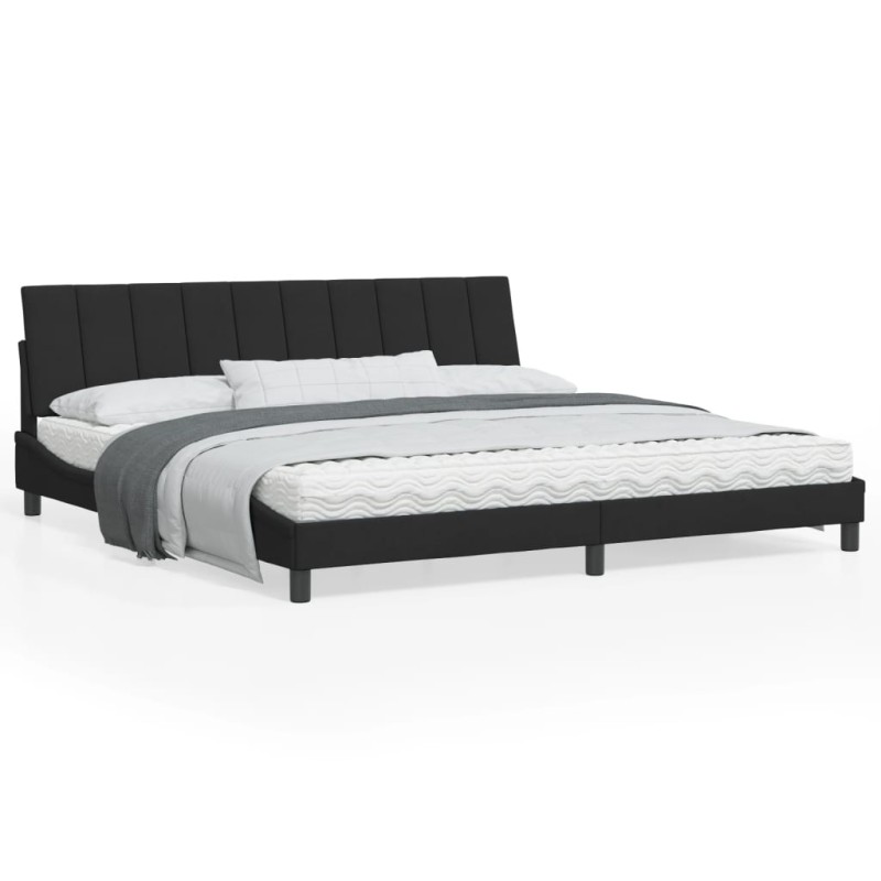 vidaXL Estructura de cama con cabecero de terciopelo negro 200x200 cm vidaXL Estructura de cama con cabecero de terciopelo negro 200x200 cm