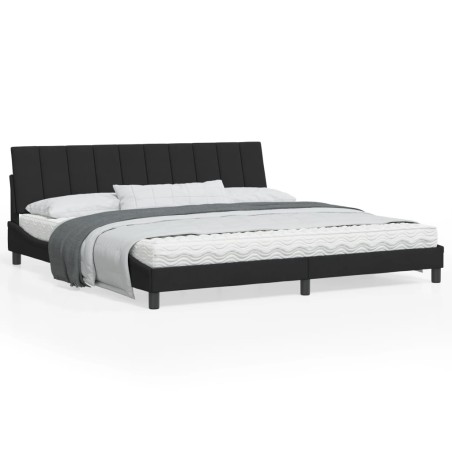 vidaXL Estructura de cama con cabecero de terciopelo negro 200x200 cm