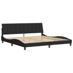 vidaXL Estructura de cama con cabecero de terciopelo negro 200x200 cm