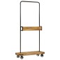 vidaXL Perchero con ruedas madera maciza mango y hierro 90x35x190 cm vidaXL Perchero con ruedas madera maciza mango y hierro 90x35x190 cm