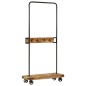 vidaXL Perchero con ruedas madera maciza mango y hierro 90x35x190 cm vidaXL Perchero con ruedas madera maciza mango y hierro 90x35x190 cm