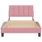 vidaXL Estructura de cama con cabecero de terciopelo rosa 100x200 cm vidaXL Estructura de cama con cabecero de terciopelo rosa 100x200 cm