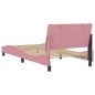 vidaXL Estructura de cama con cabecero de terciopelo rosa 100x200 cm vidaXL Estructura de cama con cabecero de terciopelo rosa 100x200 cm