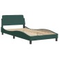 vidaXL Estructura cama con cabecero terciopelo verde oscuro 100x200 cm vidaXL Estructura cama con cabecero terciopelo verde oscuro 100x200 cm