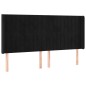 vidaXL Cama box spring colchón y LED terciopelo negro 200x200 cm