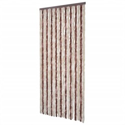 vidaXL Cortina antimoscas chenilla beige y marrón claro 100x230 cm