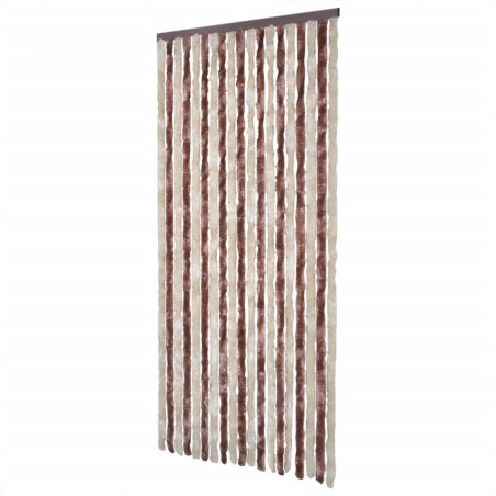 vidaXL Cortina antimoscas chenilla beige y marrón claro 100x230 cm