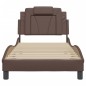 vidaXL Estructura de cama con cabecero cuero sintético marrón 80x200cm vidaXL Estructura de cama con cabecero cuero sintético marrón 80x200cm