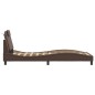 vidaXL Estructura de cama con cabecero cuero sintético marrón 80x200cm vidaXL Estructura de cama con cabecero cuero sintético marrón 80x200cm