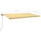 vidaXL Toldo retráctil manual con postes amarillo y blanco 6x3 m vidaXL Toldo retráctil manual con postes amarillo y blanco 6x3 m