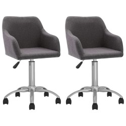 vidaXL Sillas de comedor giratorias 2 unidades tela gris taupé