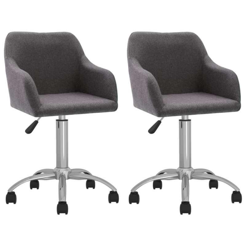 vidaXL Sillas de comedor giratorias 2 unidades tela gris taupé vidaXL Sillas de comedor giratorias 2 unidades tela gris taupé