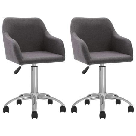 vidaXL Sillas de comedor giratorias 2 unidades tela gris taupé