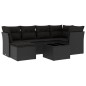vidaXL Set de comedor de jardín 7 pzas y cojines ratán sintético negro vidaXL Set de comedor de jardín 7 pzas y cojines ratán sintético negro
