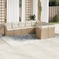 vidaXL Set de sofás de jardín 9 pzas con cojines ratán sintético beige vidaXL Set de sofás de jardín 9 pzas con cojines ratán sintético beige