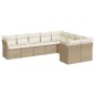 vidaXL Set de sofás de jardín 9 pzas con cojines ratán sintético beige vidaXL Set de sofás de jardín 9 pzas con cojines ratán sintético beige