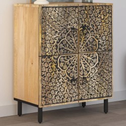 vidaXL Armario auxiliar madera maciza de mango 60x33x75 cm  