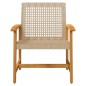 vidaXL Sillas de jardín 2 uds madera de acacia y ratán sintético beige vidaXL Sillas de jardín 2 uds madera de acacia y ratán sintético beige