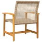 vidaXL Sillas de jardín 2 uds madera de acacia y ratán sintético beige vidaXL Sillas de jardín 2 uds madera de acacia y ratán sintético beige